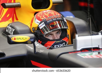 Montecarlo, Monaco. 28 May 2017. F1 Grand Prix Of Monaco. Max Verstappen, Red Bull, In The Garage.