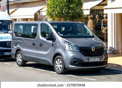 Monte-Carlo, Monaco - September 12, 2019: Passenger Van Renault Trafic In The City Street.