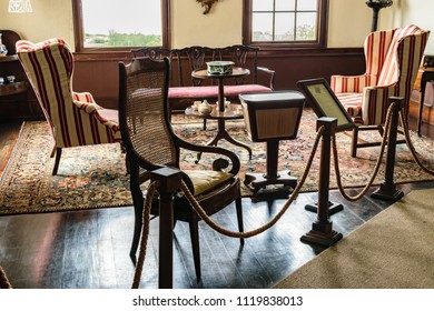 Montego Bay, Jamaica  - June 05 2015: Annie Palmer's Sitting Room Inside The Rose Hall Great House In Montego Bay, Jamaica. 