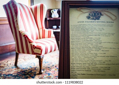 Montego Bay, Jamaica  - June 05 2015: Annie Palmer's Sitting Room Inside The Rose Hall Great House In Montego Bay, Jamaica. 