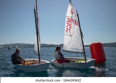 Montenegro, Sep 20, 2019: Sailing regatta in Kotor Bay