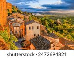 Montepulciano, Tuscany, Italy. View from the town of the countryside around Montepulciano.