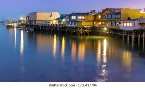 Monterey, California - May 9, 2020: Old Fisherman's Wharf On A Summer's Evening.