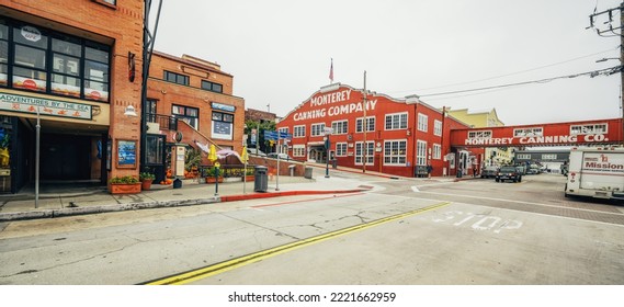 Monterey, California, USA - October 31, 2022. Historic Cannery Row In Downtown Monterey City, California, Street View