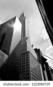 MONTERREY, NL, MEXICO - 07 NOVEMBER 2018: The Crysler Builing in Lexington Avenue was the highest building at the time of construction in 1930 in black and white
