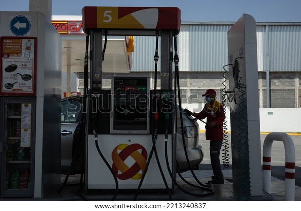 Monterrey Nuevo Leon, Mexico August 19 2022.\
Oxxo Gas gasoline service\
station.