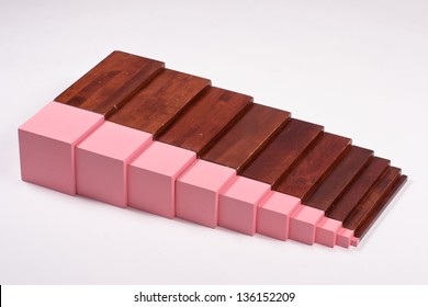 Montessori Learning Material: Brown Stairs and Pink Tower