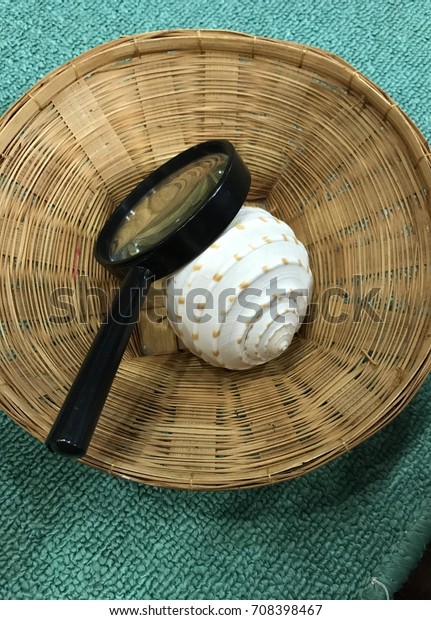 Montessori Learning Material Set Magnifying Glass Stock Photo