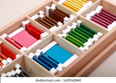 Montessori Material Touch Box Colored Cords №4
