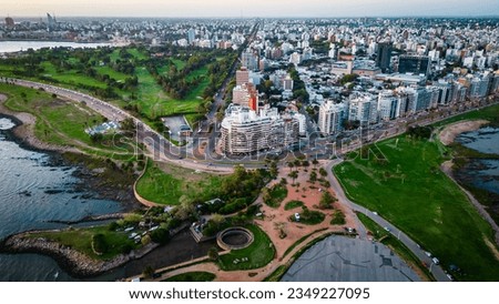 Montevideo capital city uruguay punta carretta district aerial view