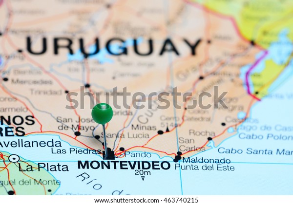Montevideo Pinned On Map Uruguay 600w 463740215 