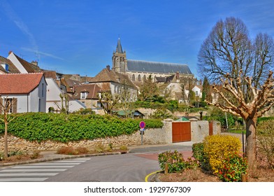 Montfort l Amaury, France - april 3 2017 : the picturesque old city centre 