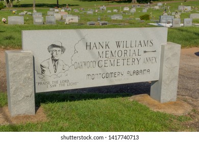  Montgomery, AL/ USA - 8/28/2018 Oakwood Cemetery Where Hank Williams Is Buried