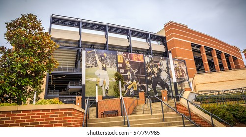 MONTGOMERY, ALABAMA - 11 FEBRUARY, 2017: Alabama State University Football Stadium And Mega Billboard.