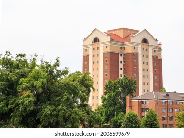 MONTGOMERY, ALABAMA - JUNE 18, 2021:  Charles Johnson C.J. Dunn Tower 1994.  An All-girls Dormitory And The Tallest Building On The Alabama State University Campus.