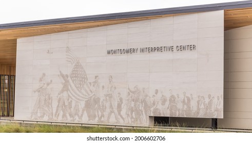 MONTGOMERY, ALABAMA - JUNE 18, 2021: Montgomery Interpretive Center On The Campus Of Alabama State University.  Third And Final Such Center Commemorating 1965 Selma To Montgomery Marches.