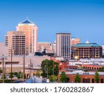 Montgomery, Alabama, USA downtown skyline at dusk.