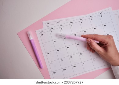 Monthly calendar. Calendar with date on paper. Day planner. Schedule of the week, month and year. Modern organizer. Business diary. Deadline reminder. Daily event management. Template and grid - Powered by Shutterstock