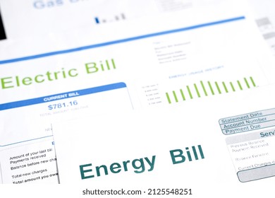 Monthly Utility Bills. Cost Of Utilities Concept.