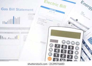 Monthly Utility Bills. Cost Of Utilities Concept.