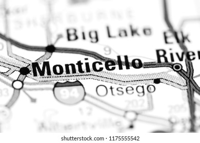 Monticello. Minnesota. USA On A Map