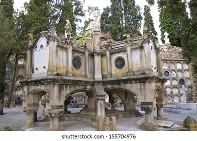 Montjuic Cemetery In Barcelona. 