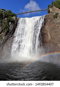 Montmorency Falls, A Large Waterfall On The Montmorency River In Quebec, Canada