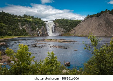 The Montmorency Falls, A Large Waterfall On The Montmorency River In Quebec City, Canada