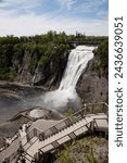 Montmorency falls, located 10 kms east of quebec city, quebec, canada, north america