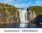 Montmorency Falls, Quebec, Canada.
The falls in the morning of beautiful autumn.