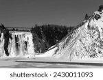 Montmorency falls at winter near Quebec City Canada 