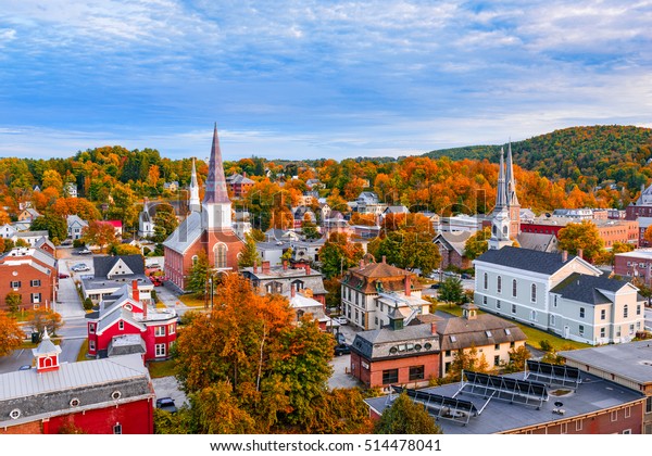 Montpelier Vermont Usa Autumn Town Skyline Stock Photo (Edit Now) 514478041