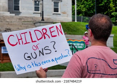 Montpelier, Vermont USA - June 11, 2022: Gun Control Rally Children Of Guns