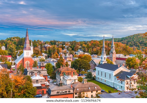 Montpelier Vermont Usa Town Skyline Twilight Stock Photo (Edit Now ...