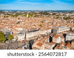 Montpellier aerial panoramic view. Montpellier is the capital city of the Herault department in southern France.