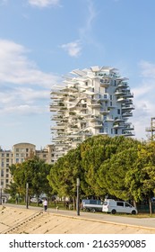 Montpellier, France - 05 09 2022 : Building Of The Arbre Blanc, On The Banks Of The Lez River, In Montpellier