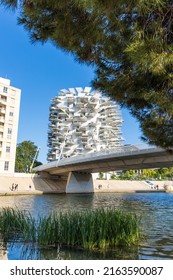 Montpellier, France - 05 09 2022 : Building Of The Arbre Blanc, On The Banks Of The Lez River, In Montpellier