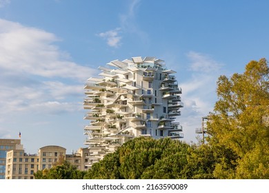 Montpellier, France - 05 09 2022 : Building Of The Arbre Blanc, On The Banks Of The Lez River, In Montpellier