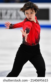 Montpellier, FRANCE - 24th March 2022: Shoma UNO (JPN) Performs Men Short Program At World Figure Skating Championship Montpellier 2022