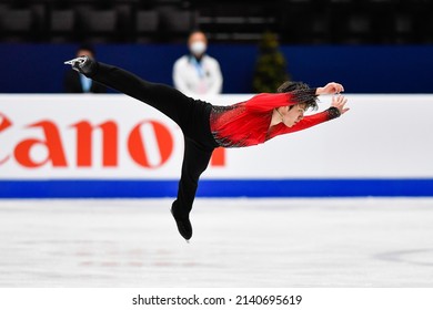 Montpellier, FRANCE - 24th March 2022: Shoma UNO (JPN) Performs Men Short Program At World Figure Skating Championship Montpellier 2022