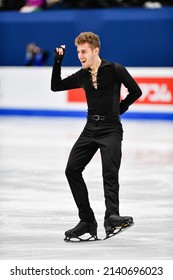 Montpellier, FRANCE - 24th March 2022: MATTEO RIZZO (ITA) Performs Men Short Program At World Figure Skating Championship Montpellier 2022