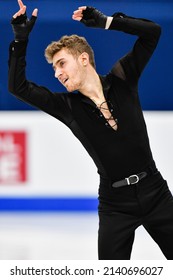 Montpellier, FRANCE - 24th March 2022: MATTEO RIZZO (ITA) Performs Men Short Program At World Figure Skating Championship Montpellier 2022