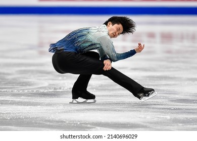 Montpellier, FRANCE - 24th March 2022: Kazuki TOMONO (JPN) Performs Men Short Program At World Figure Skating Championship Montpellier 2022