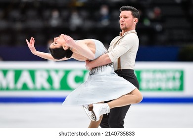 Montpellier, FRANCE - 26th March 2022: Charlene GUIGNARD  Marco FABBRI (ITA) Performs Free Skating At World Figure Skating Championship Montpellier 2022