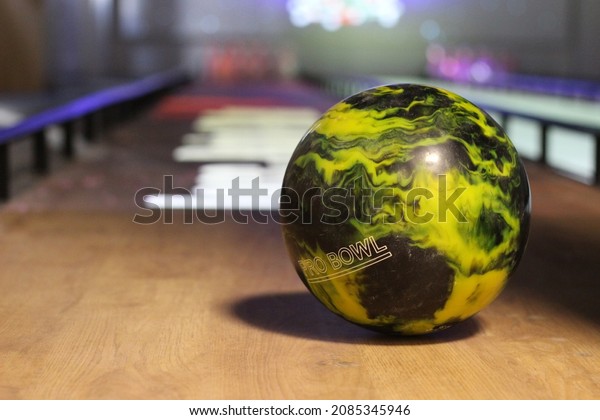 Montpellier, France -\
December the 1rst 2021 : a bowling ball of the brand \