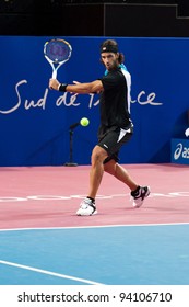 MONTPELLIER, FRANCE - FEBRUARY 1: Feliciano Lopez (ESP) At The ATP Sud De France Tennis Open February 1, 2012 In Montpellier, France.