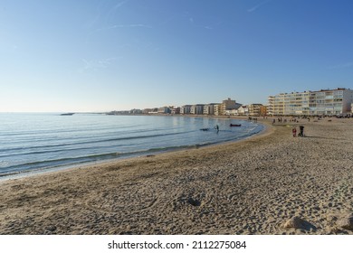 Montpellier, France - Jan 12, 2022: The French Riviera Beach Landscape At Daytime