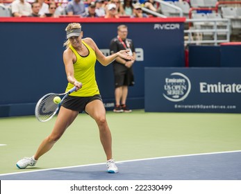 MONTREAL - AUGUST 1: Maria Sharapova of Russia at a practice session at the 2014 Rogers Cup on August 1, 2014 in Montreal, Canada