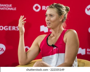 MONTREAL - AUGUST 6: Maria Sharapova of Russia during press conference at the 2014 Rogers Cup on August 6, 2014 in Montreal, Canada