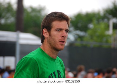 MONTREAL - AUGUST 9: Juan Martín Del Potro On Training Court Of Montreal Rogers Cup On August 9, 2011 In Montreal, Canada. Juan Martin Is An Argentine Professional Tennis Player